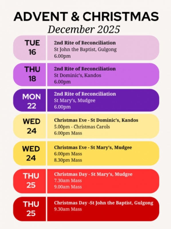 Advent Christmas Mass Schedule